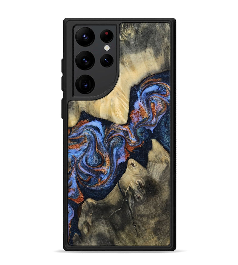 Galaxy S22 Ultra Wood Phone Case - Susie (Teal & Gold, 812117)