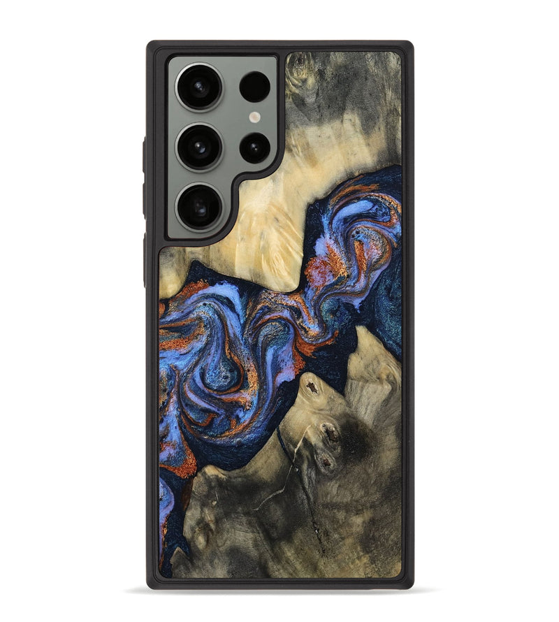 Galaxy S23 Ultra Wood Phone Case - Susie (Teal & Gold, 812117)