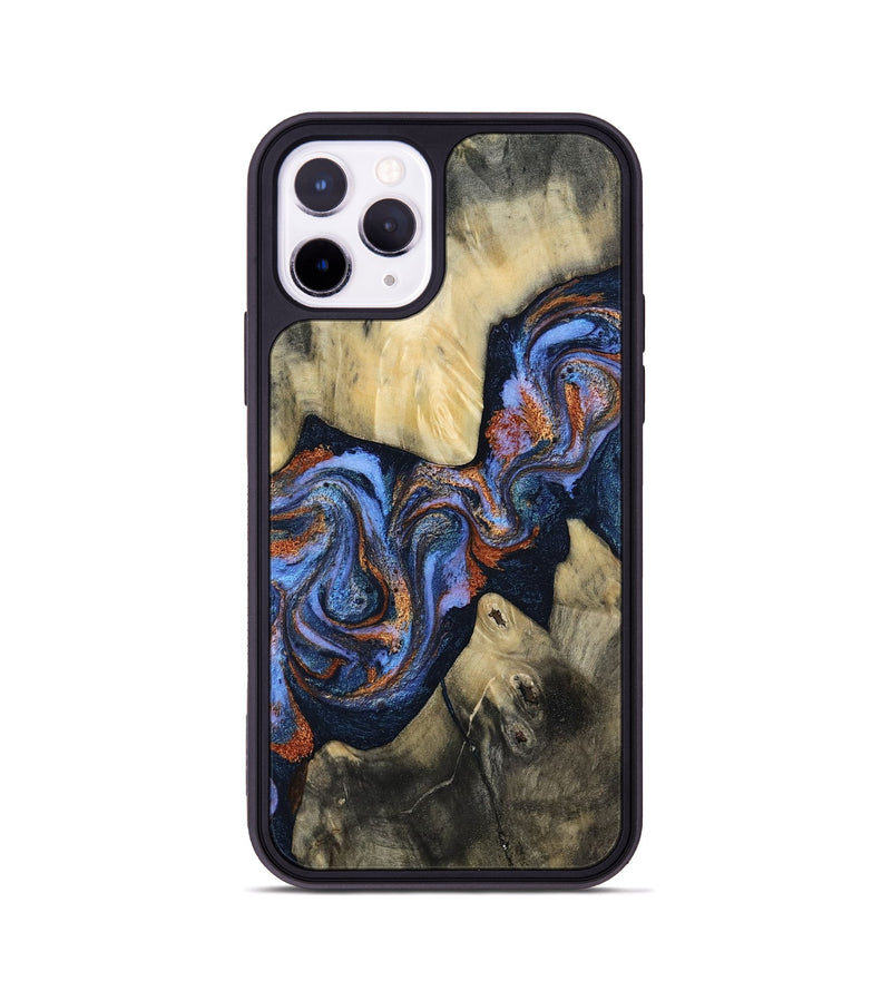 iPhone 11 Pro Wood Phone Case - Susie (Teal & Gold, 812117)