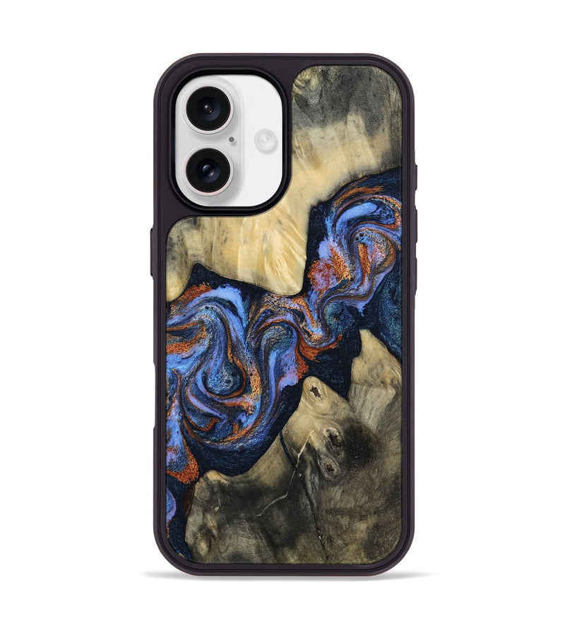 iPhone 17 Wood Phone Case - Susie (Teal & Gold, 812117)