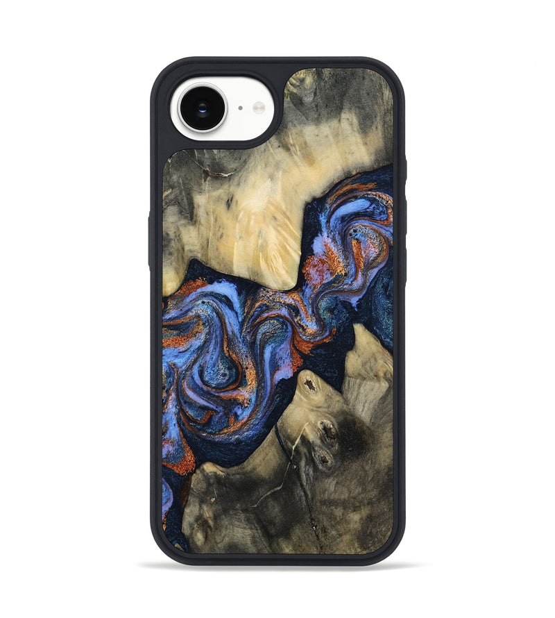 iPhone 17e Wood Phone Case - Susie (Teal & Gold, 812117)