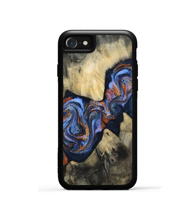 iPhone SE Wood Phone Case - Susie (Teal & Gold, 812117)