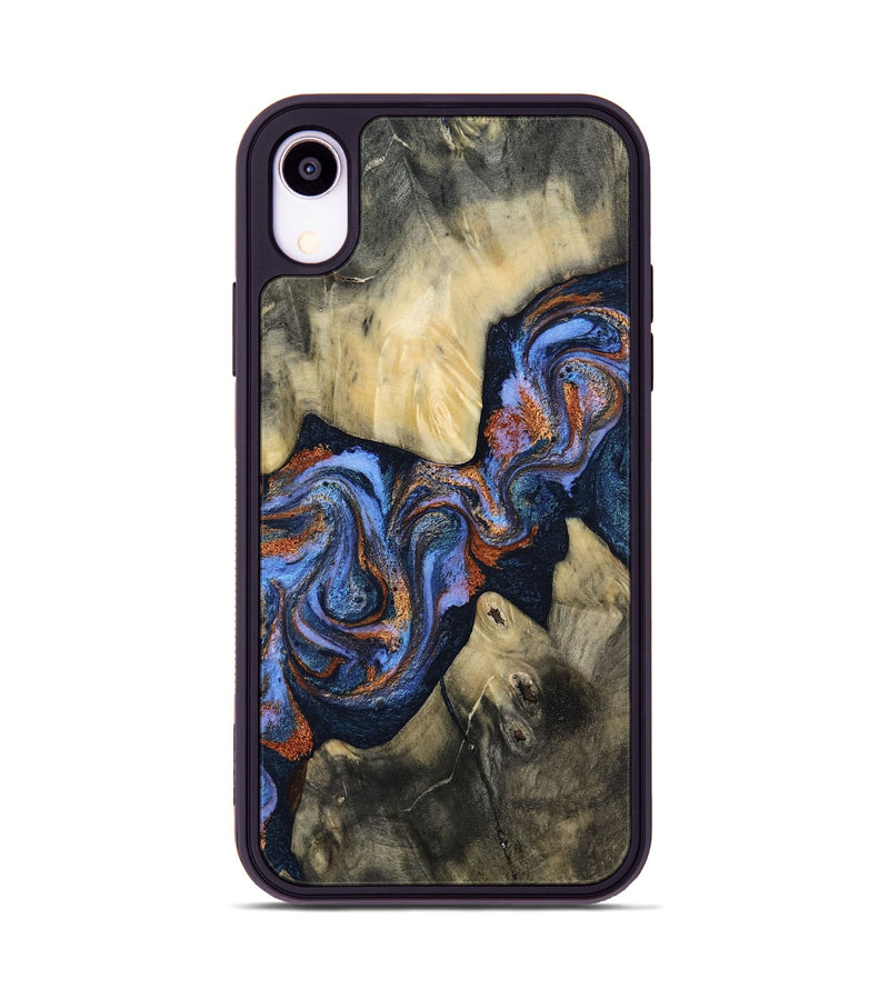 iPhone Xr Wood Phone Case - Susie (Teal & Gold, 812117)