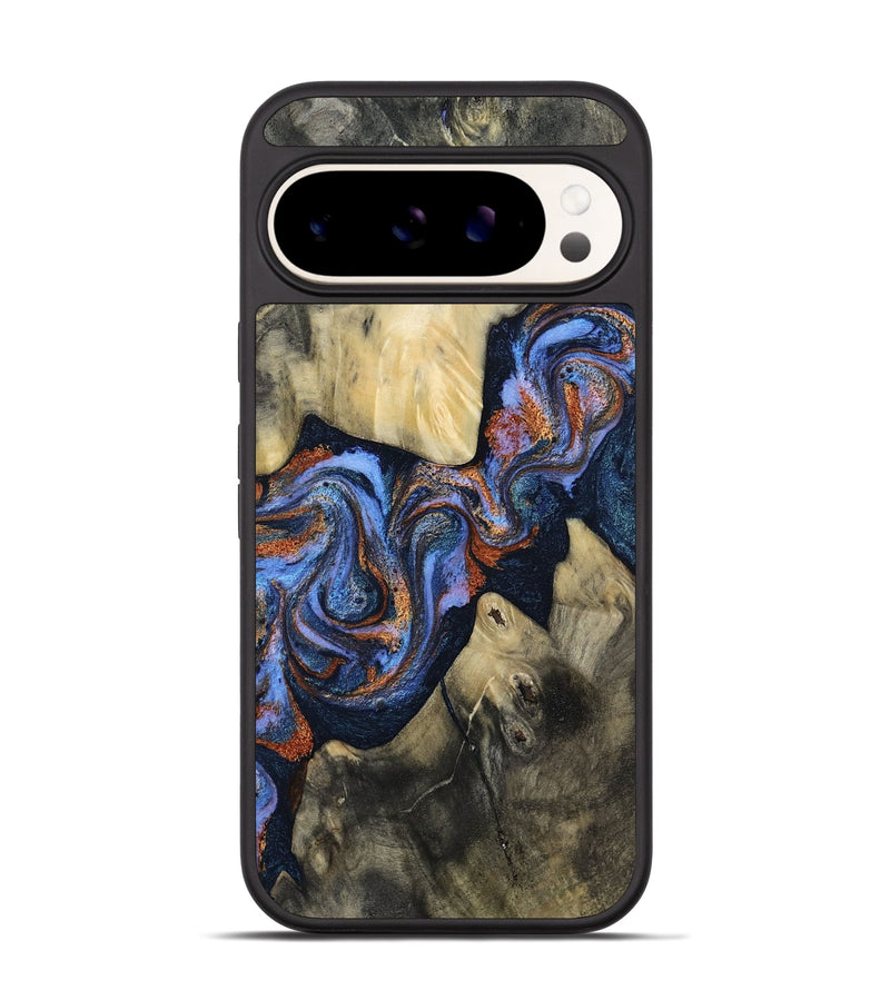 Pixel 9 Wood Phone Case - Susie (Teal & Gold, 812117)