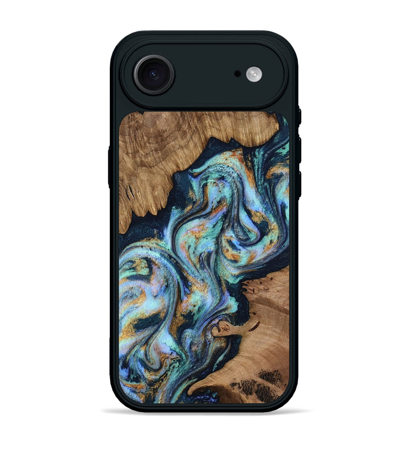iPhone 17 Air Wood Phone Case - Marlin (Teal & Gold, 812124)
