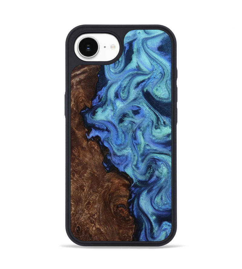 iPhone 16e Wood Phone Case - Chaim (Blue, 812150)