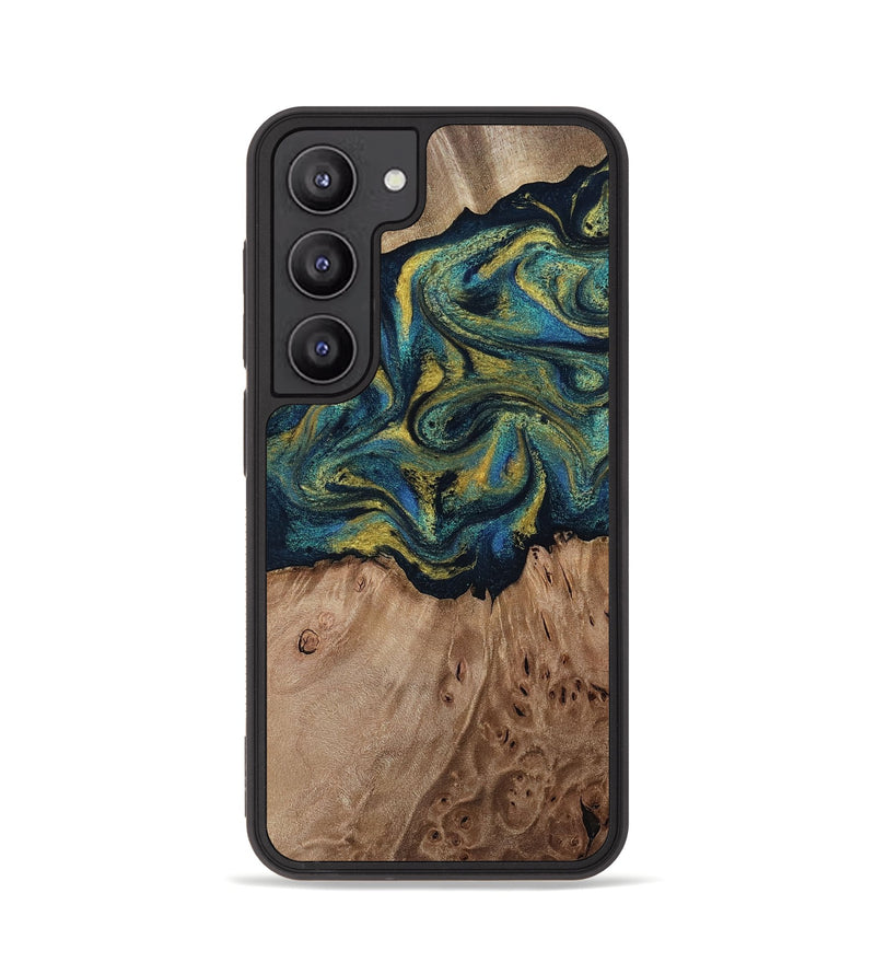 Galaxy S23 Wood Phone Case - Dannie (Teal & Gold, 812151)