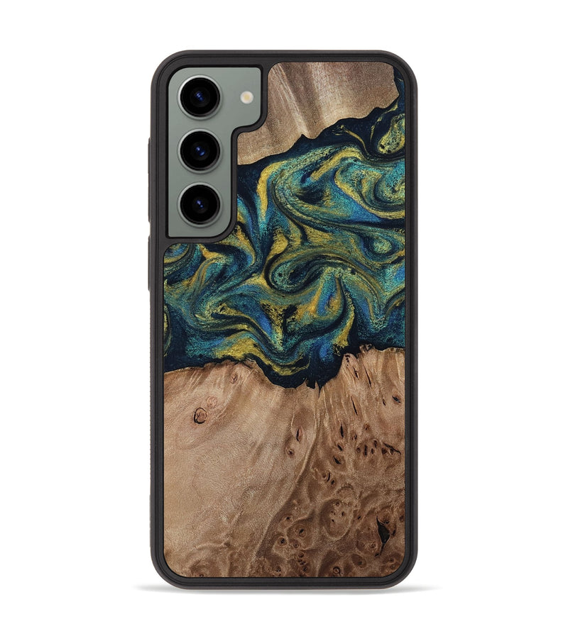 Galaxy S23 Plus Wood Phone Case - Dannie (Teal & Gold, 812151)