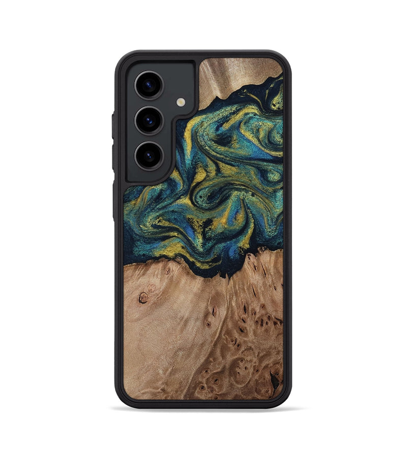 Galaxy S24 Wood Phone Case - Dannie (Teal & Gold, 812151)