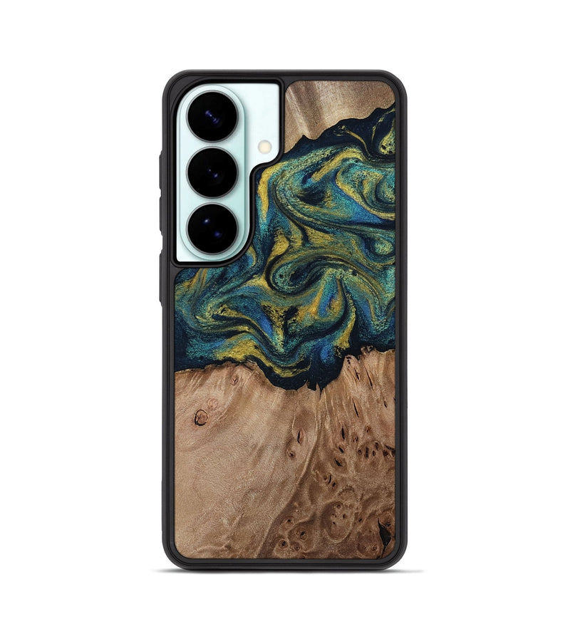 Galaxy S26 Wood Phone Case - Dannie (Teal & Gold, 812151)