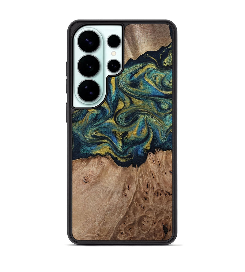 Galaxy S26 Ultra Wood Phone Case - Dannie (Teal & Gold, 812151)