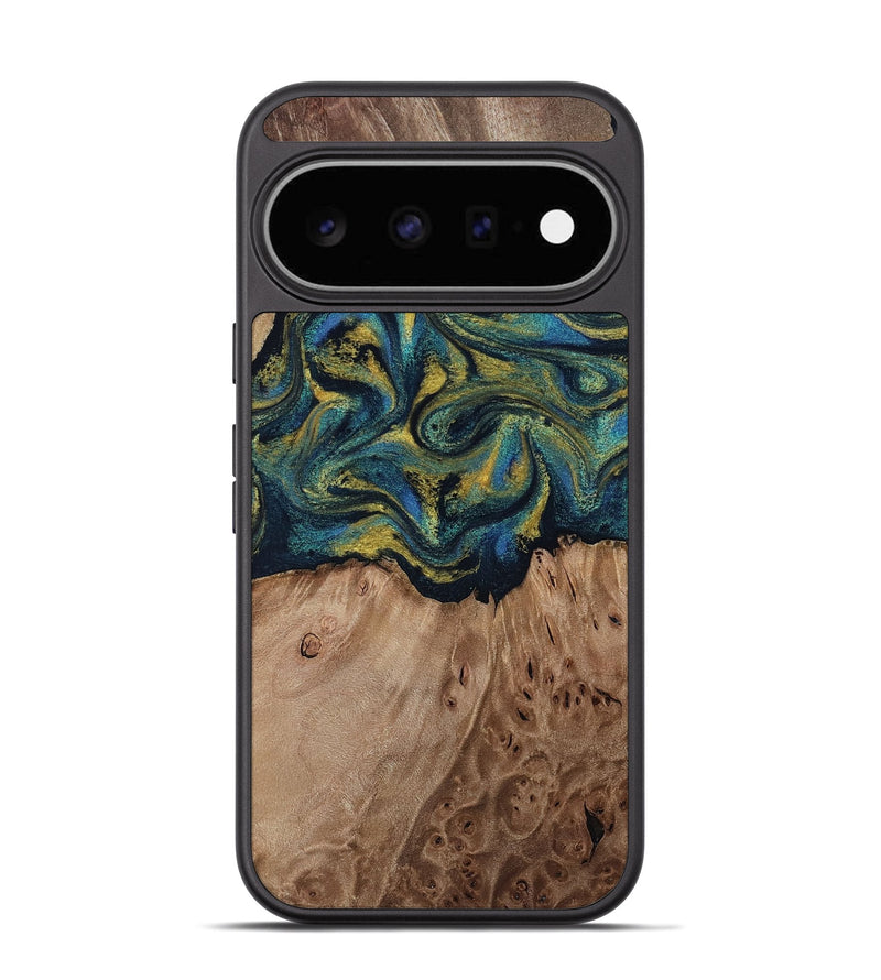 Pixel 11 Wood Phone Case - Dannie (Teal & Gold, 812151)
