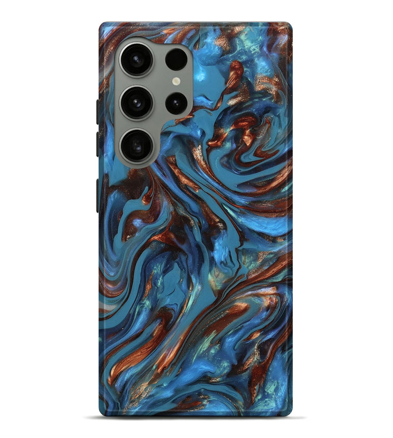 Galaxy S24 Ultra ResinArt Live Edge Phone Case - Olga (Teal & Gold, 812194)