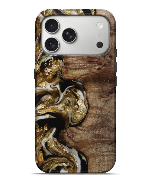 iPhone 17 Pro Max Wood Live Edge Phone Case - Rolland (Black & White, 812208)