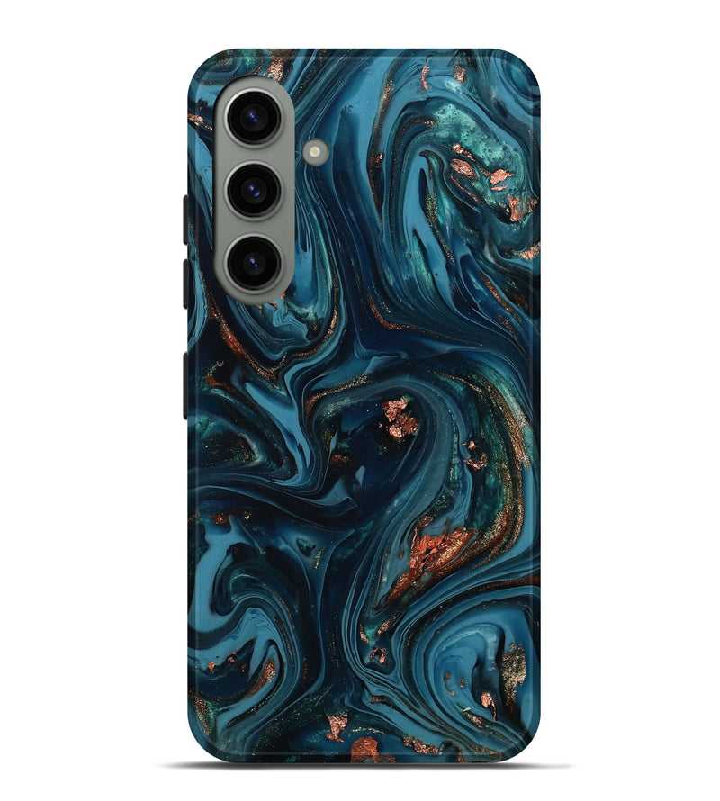 Galaxy S24 Plus ResinArt Live Edge Phone Case - Chelsi (Teal & Gold, 812209)