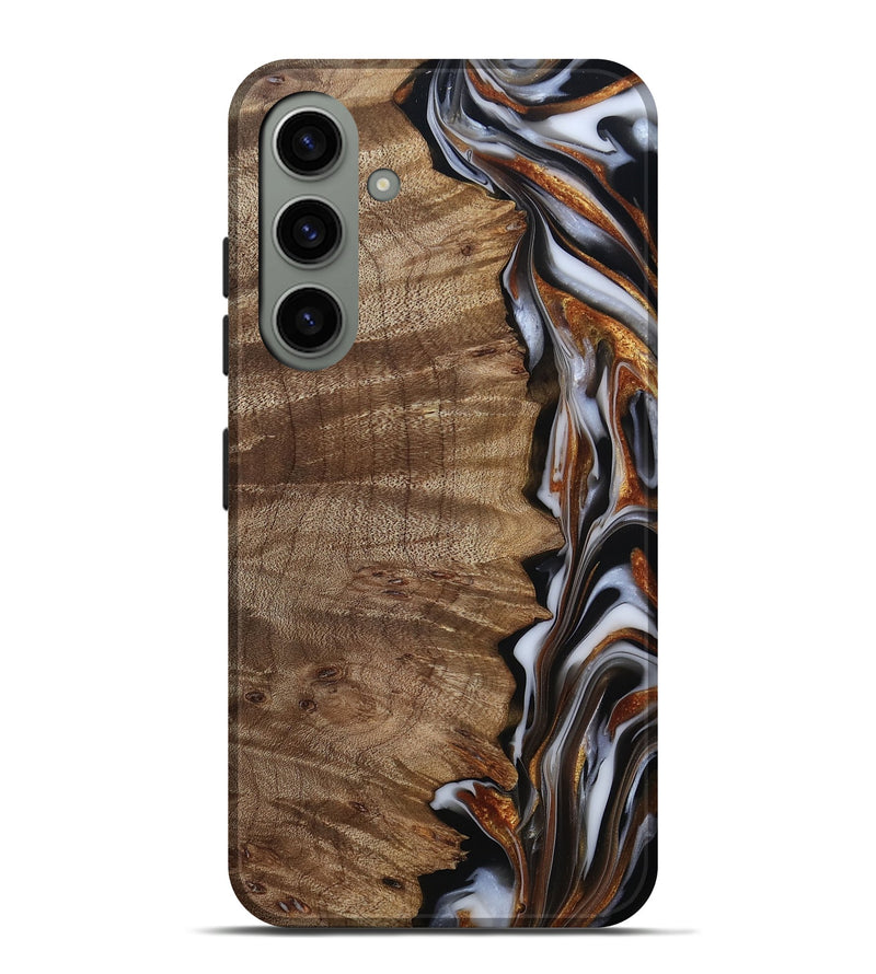 Galaxy S24 Plus Wood Live Edge Phone Case - Mikala (Black & White, 812213)