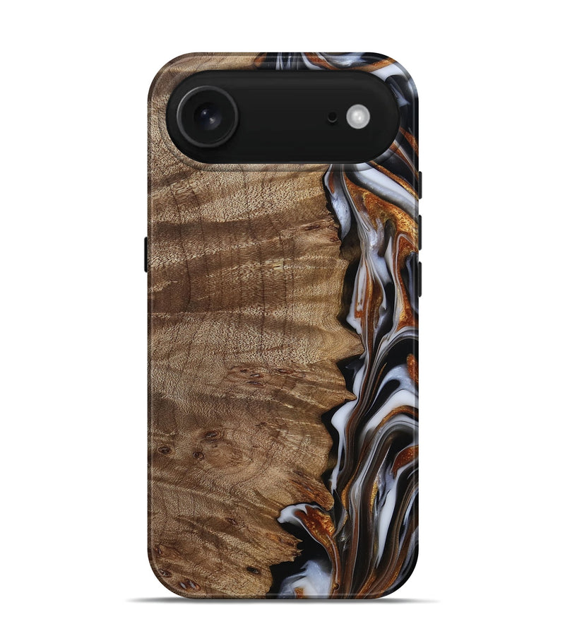 iPhone 17 Air Wood Live Edge Phone Case - Mikala (Black & White, 812213)
