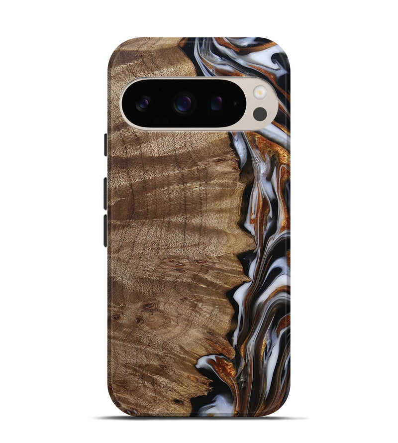 Pixel 10 Pro Wood Live Edge Phone Case - Mikala (Black & White, 812213)