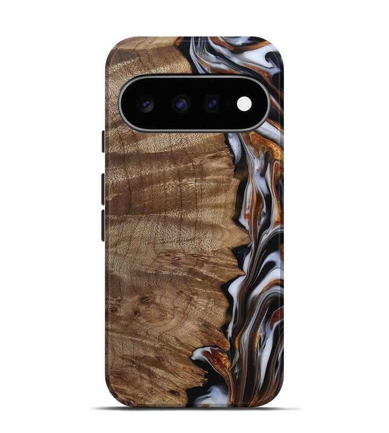 Pixel 11 Wood Live Edge Phone Case - Mikala (Black & White, 812213)