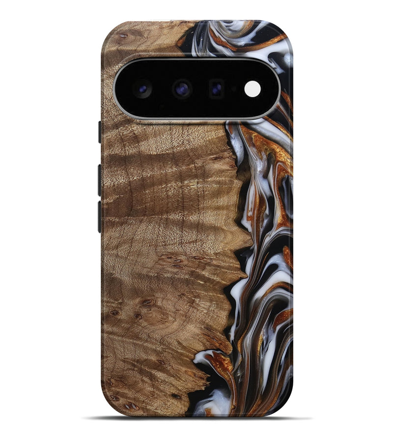 Pixel 11 Pro XL Wood Live Edge Phone Case - Mikala (Black & White, 812213)