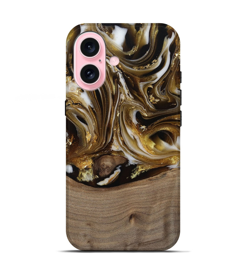 iPhone 17 Wood Live Edge Phone Case - Mayme (Black & White, 812215)