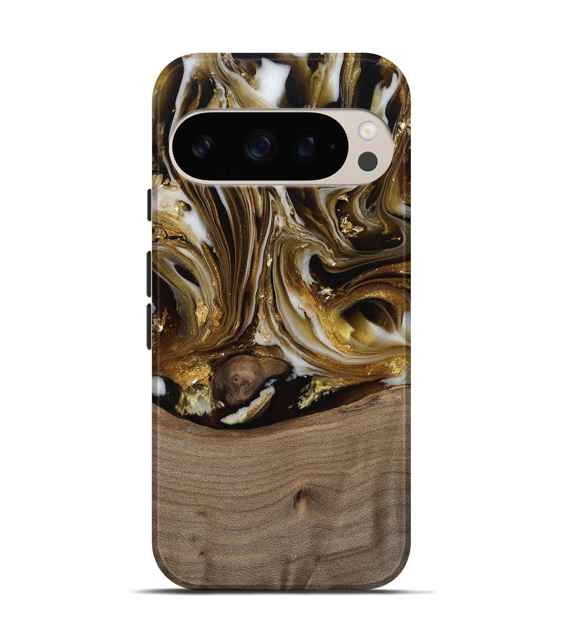Pixel 10 Pro Wood Live Edge Phone Case - Mayme (Black & White, 812215)