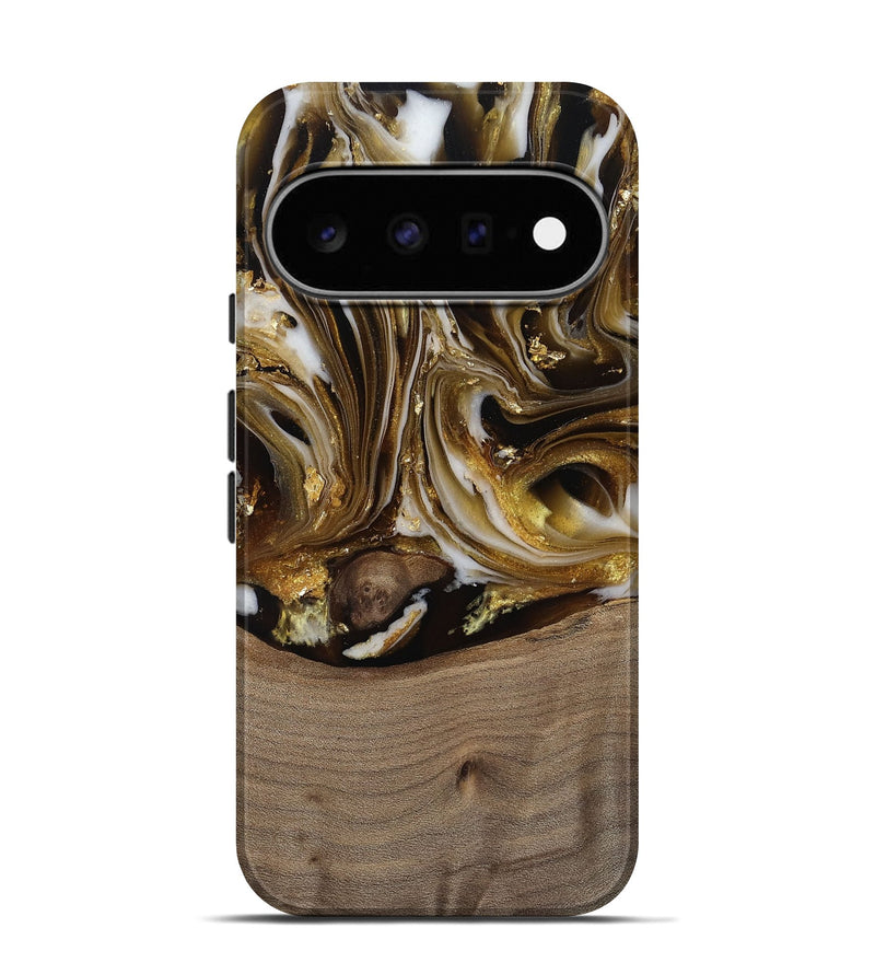 Pixel 11 Pro Wood Live Edge Phone Case - Mayme (Black & White, 812215)