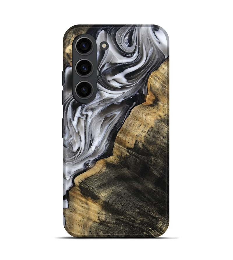 Galaxy S23 Wood Live Edge Phone Case - Maudie (Black & White, 812219)