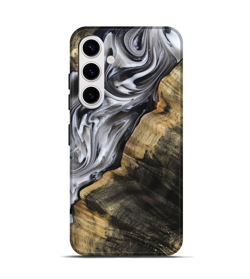 Galaxy S25 Wood Live Edge Phone Case - Maudie (Black & White, 812219)