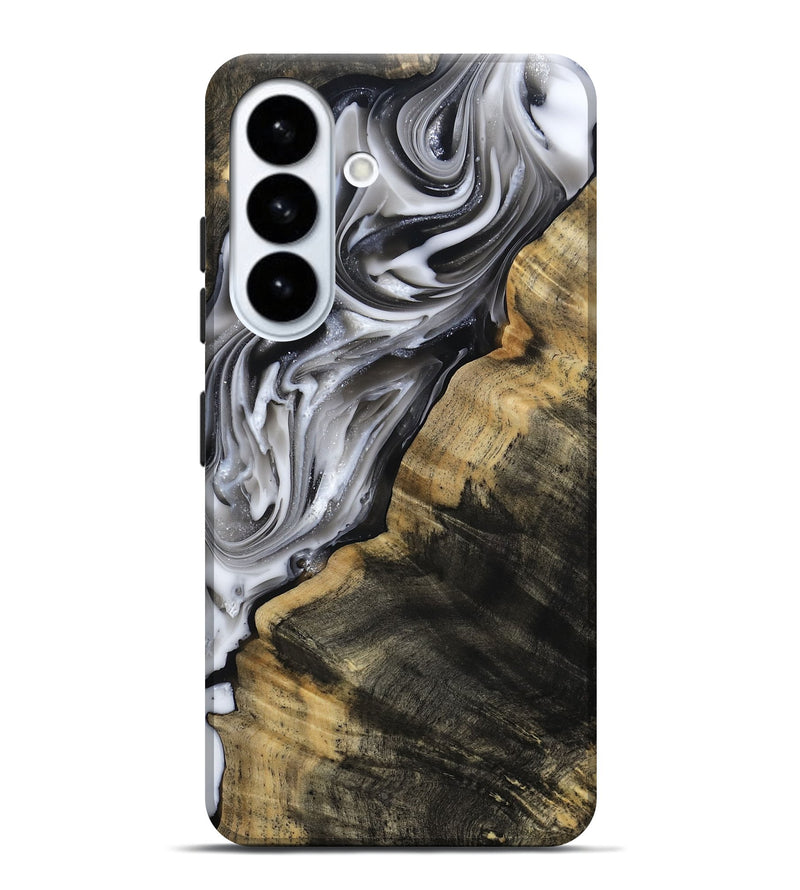 Galaxy S26 Plus Wood Live Edge Phone Case - Maudie (Black & White, 812219)