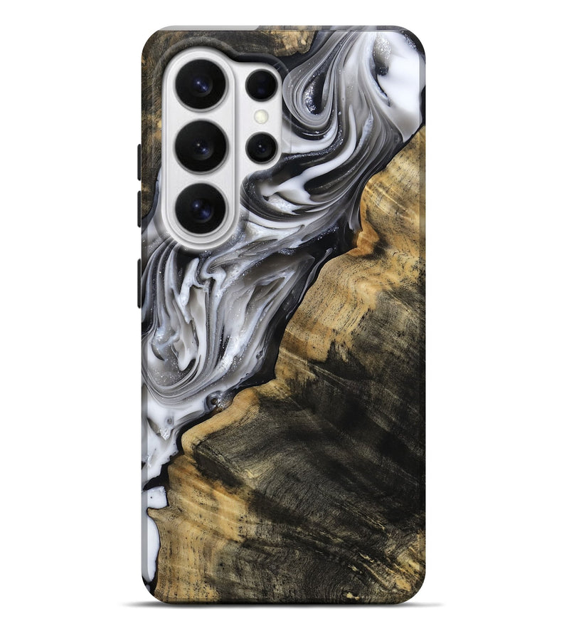 Galaxy S26 Ultra Wood Live Edge Phone Case - Maudie (Black & White, 812219)