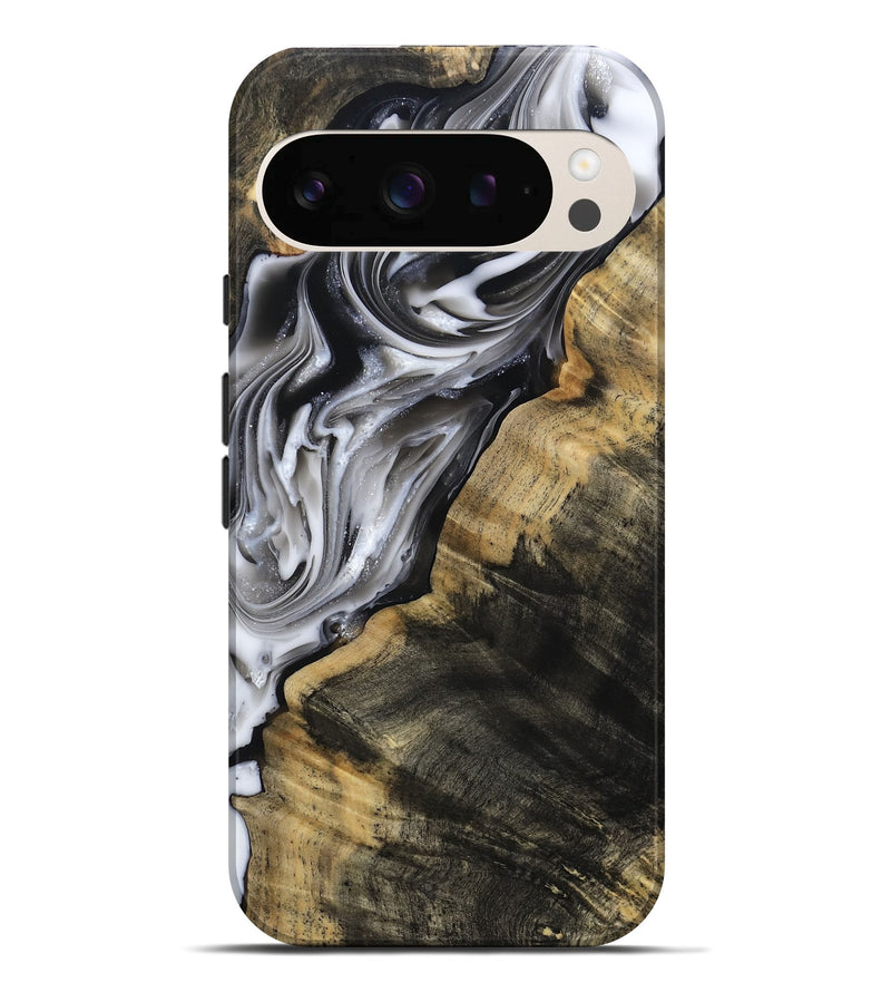Pixel 10 Pro XL Wood Live Edge Phone Case - Maudie (Black & White, 812219)