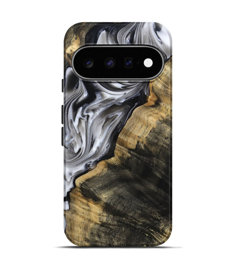 Pixel 11 Pro Wood Live Edge Phone Case - Maudie (Black & White, 812219)
