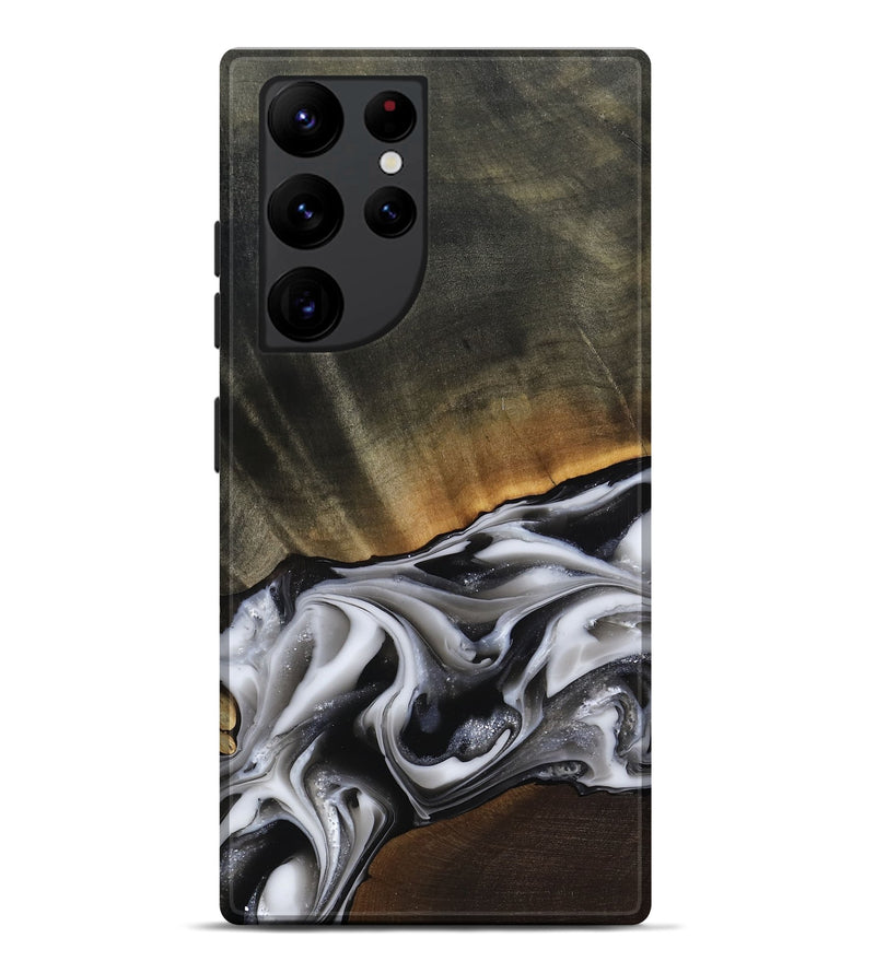 Galaxy S22 Ultra Wood Live Edge Phone Case - Kylah (Black & White, 812220)