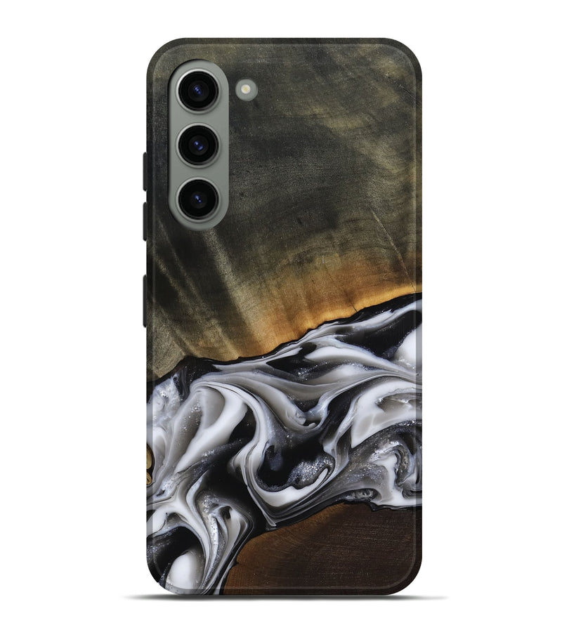 Galaxy S23 Plus Wood Live Edge Phone Case - Kylah (Black & White, 812220)