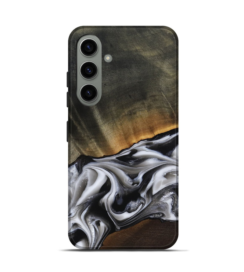 Galaxy S24 Wood Live Edge Phone Case - Kylah (Black & White, 812220)