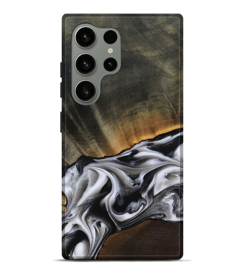 Galaxy S24 Ultra Wood Live Edge Phone Case - Kylah (Black & White, 812220)
