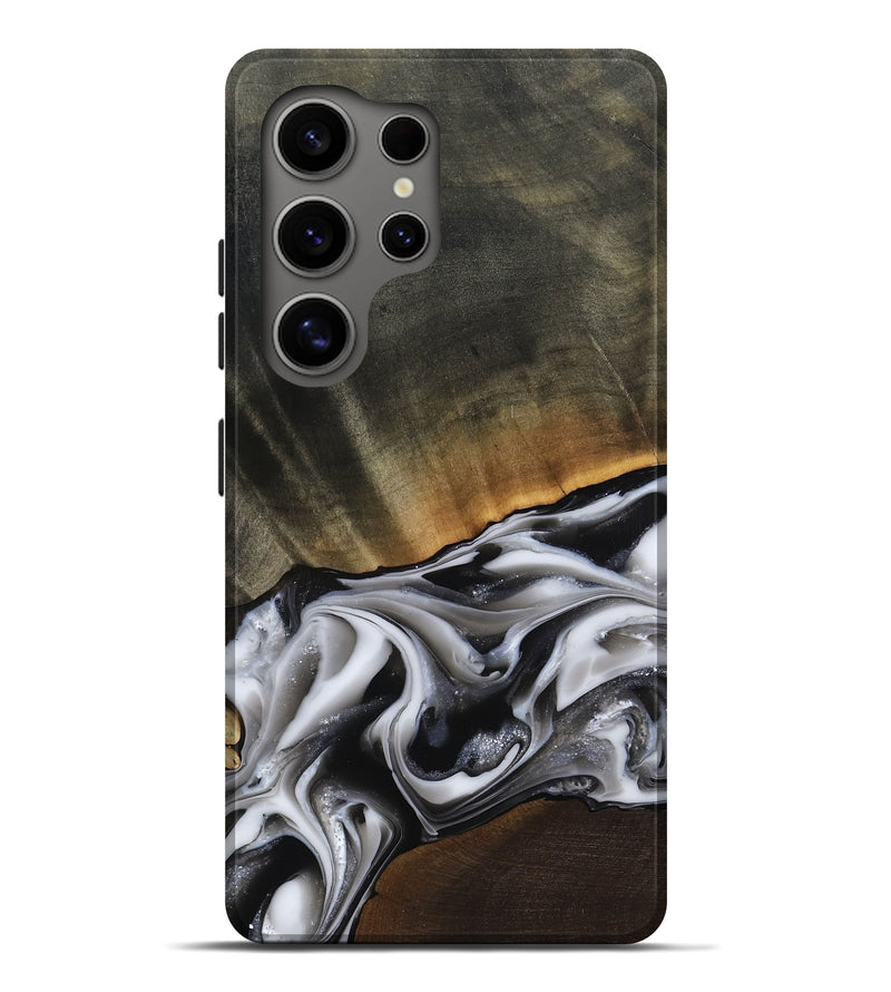 Galaxy S25 Ultra Wood Live Edge Phone Case - Kylah (Black & White, 812220)