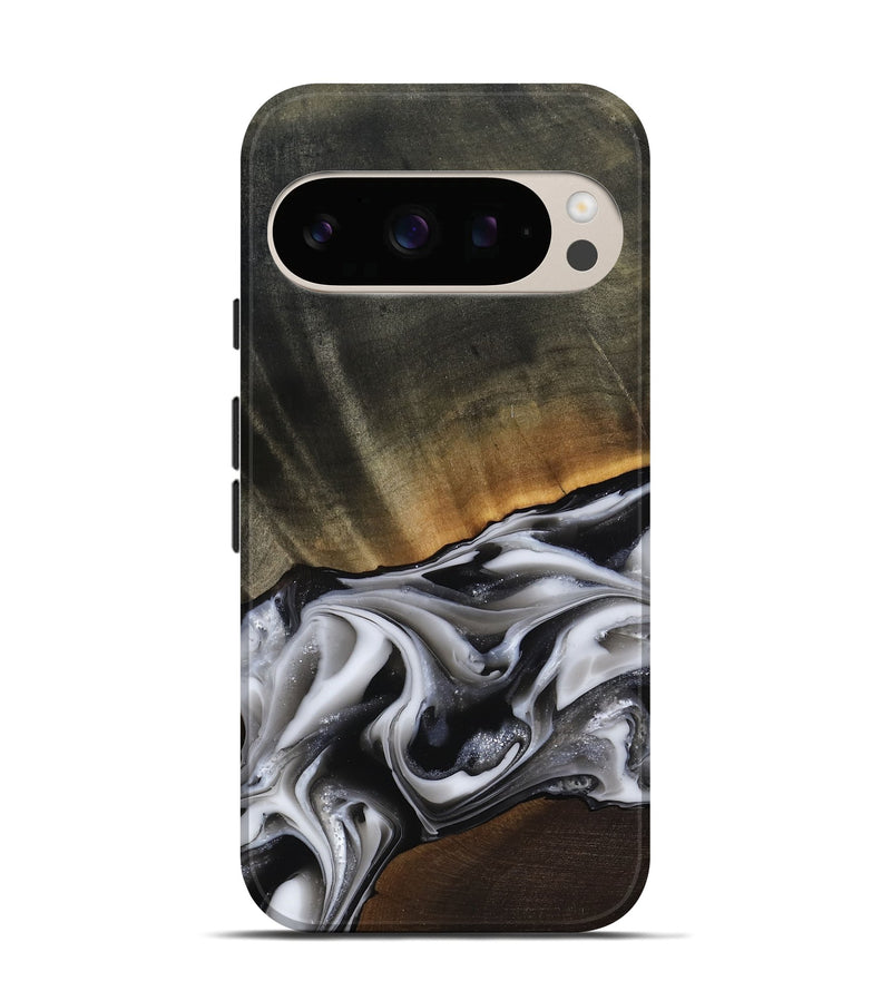 Pixel 10 Pro Wood Live Edge Phone Case - Kylah (Black & White, 812220)