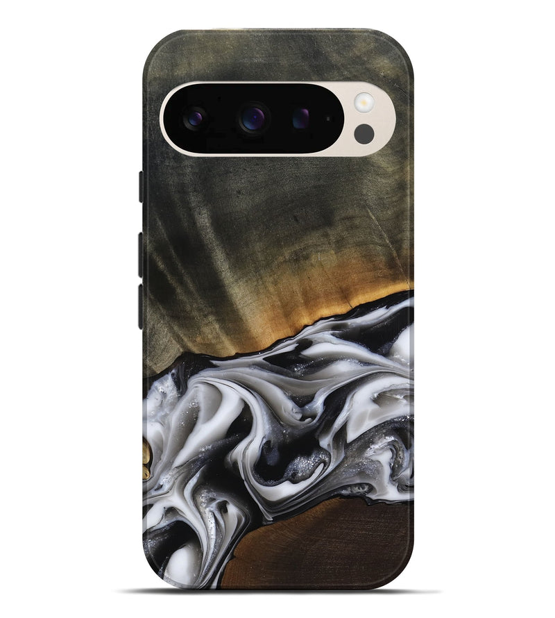 Pixel 10 Pro XL Wood Live Edge Phone Case - Kylah (Black & White, 812220)