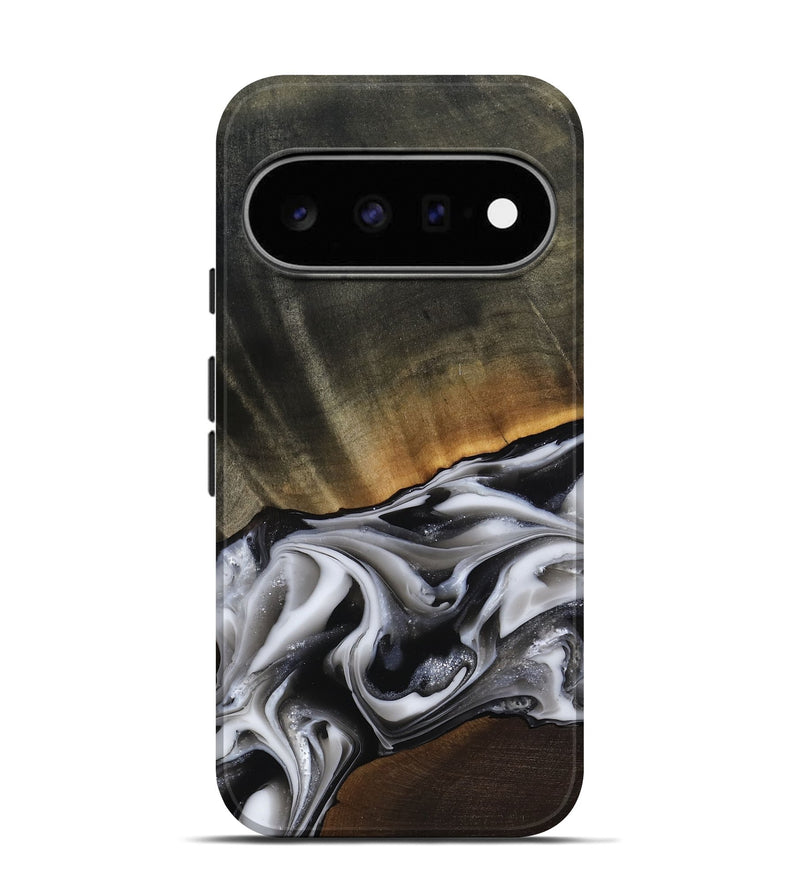 Pixel 11 Pro Wood Live Edge Phone Case - Kylah (Black & White, 812220)