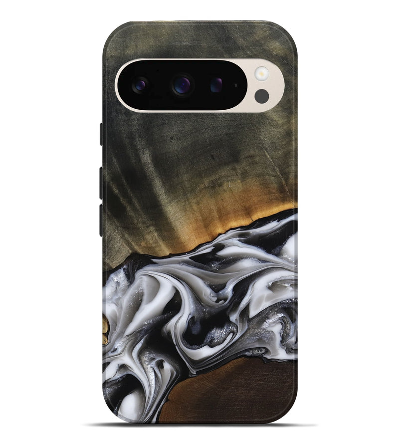 Pixel 9 Pro XL Wood Live Edge Phone Case - Kylah (Black & White, 812220)