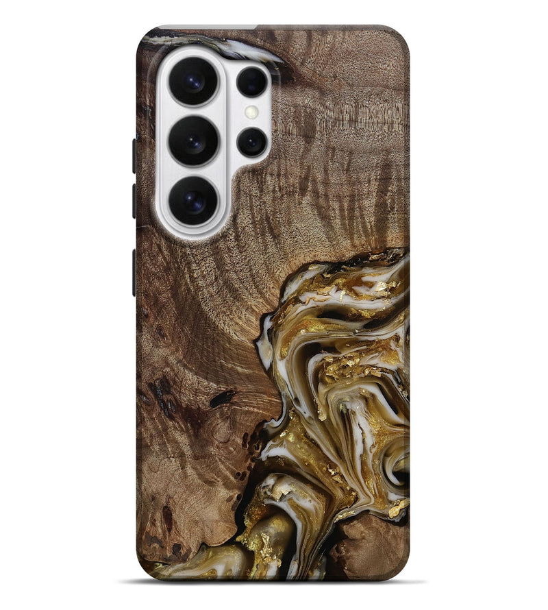 Galaxy S26 Ultra Wood Live Edge Phone Case - Ester (Black & White, 812221)