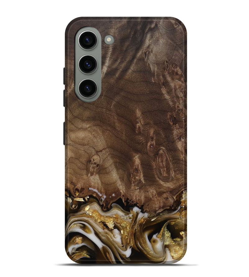 Galaxy S23 Plus Wood Live Edge Phone Case - Claud (Black & White, 812222)