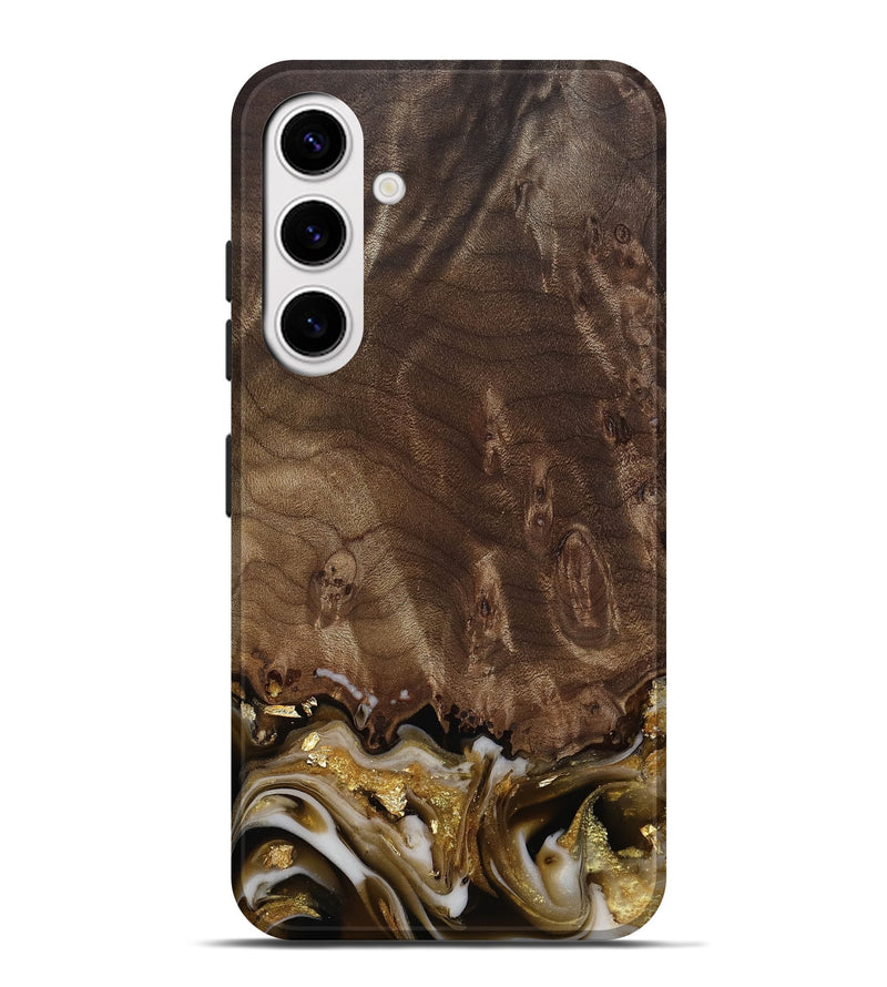Galaxy S25 Plus Wood Live Edge Phone Case - Claud (Black & White, 812222)