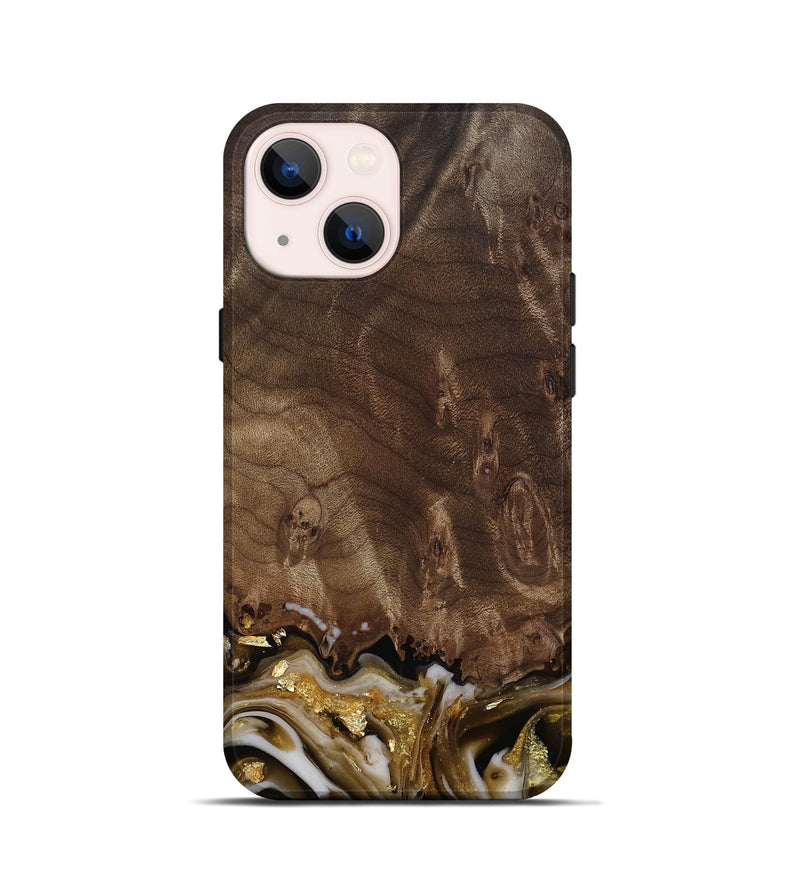 iPhone 13 mini Wood Live Edge Phone Case - Claud (Black & White, 812222)