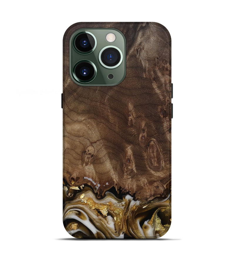 iPhone 13 Pro Wood Live Edge Phone Case - Claud (Black & White, 812222)