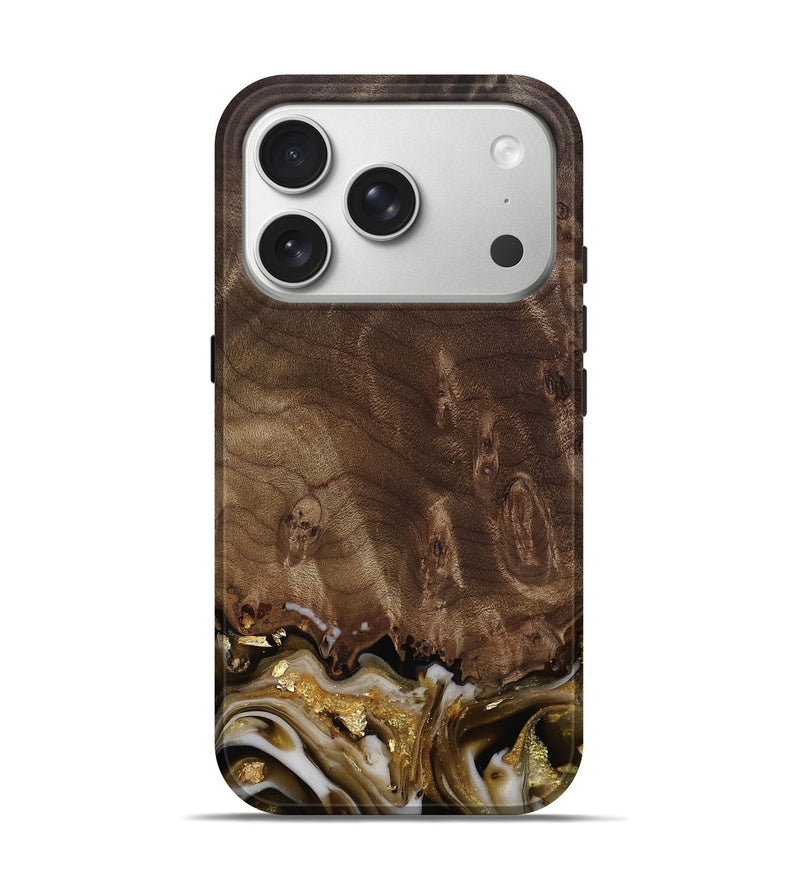 iPhone 17 Pro Wood Live Edge Phone Case - Claud (Black & White, 812222)