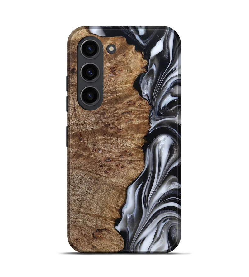 Galaxy S23 Wood Live Edge Phone Case - Thiago (Black & White, 812228)