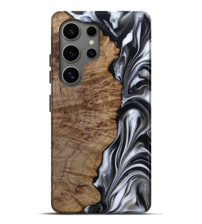 Galaxy S25 Ultra Wood Live Edge Phone Case - Thiago (Black & White, 812228)